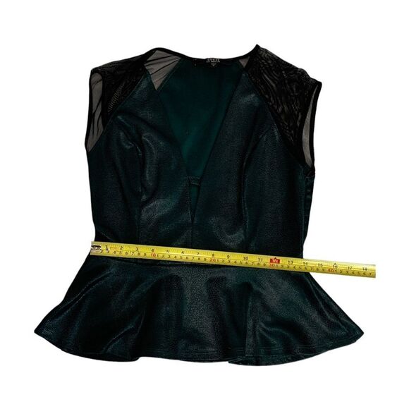 GUESS Green Deep Plunge Mesh Cutout Top - Picture 5 of 7